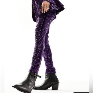 ASOS design purple sequin suit pants